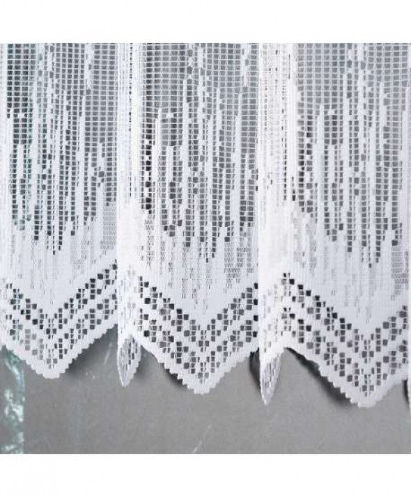 Zazdrostka biała żakardowa po całości 000146 90 cm.