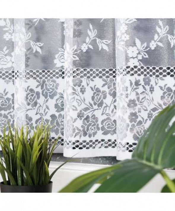 Zazdrostka biała żakardowa po całości 049331 50 cm.