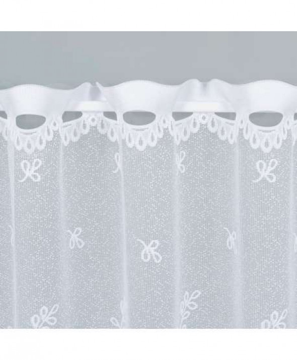 Zazdrostka biała żakardowa po całości 054160 75 cm.