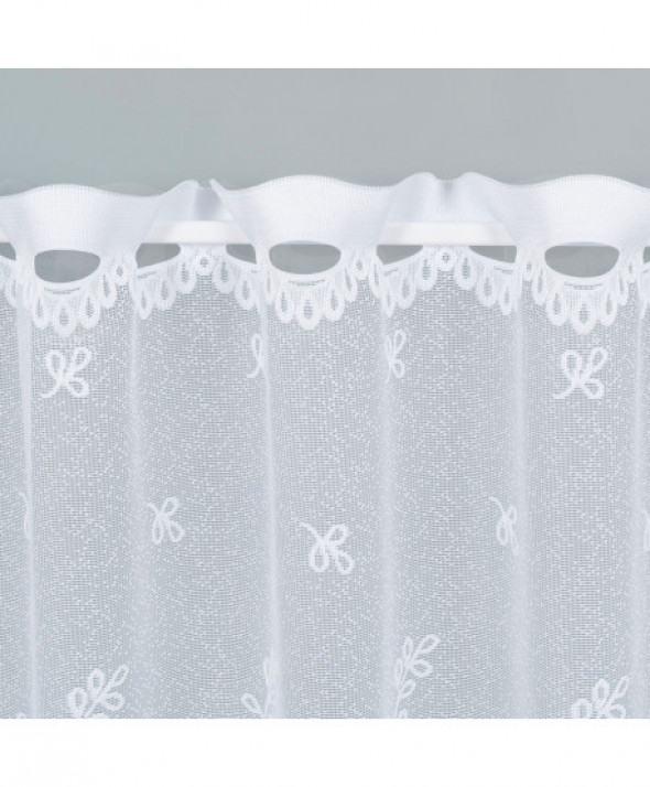 Zazdrostka biała żakardowa po całości 054160 90 cm.