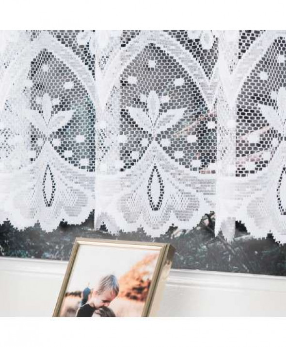 Zazdrostka biała żakardowa z samym dołem 004421 70 cm.