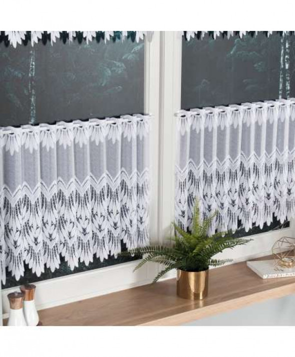 Zazdrostka biała żakardowa z samym dołem 018989 60 cm.