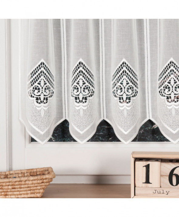 Zazdrostka kolor biały z aplikacją panelowa 029700 75 cm.