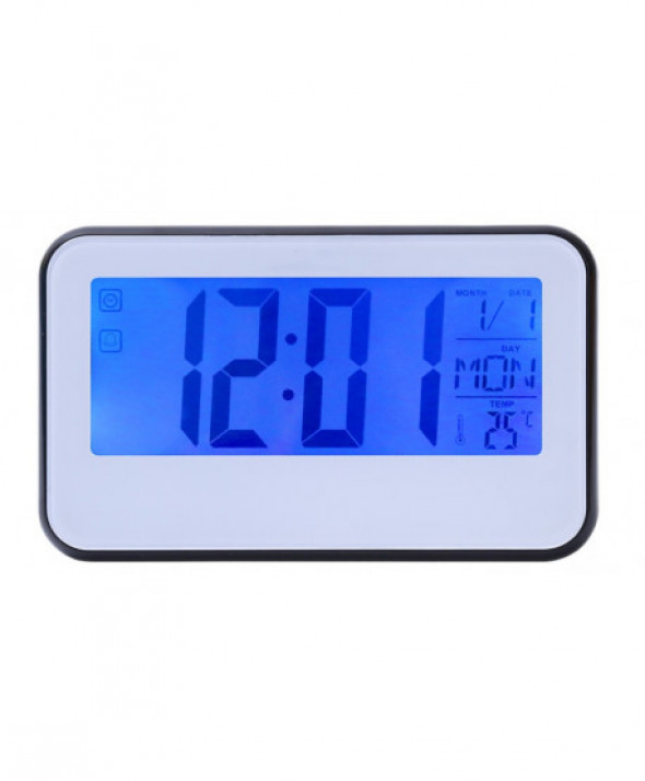 Zegarek biurkowy budzik term. biały