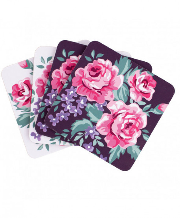 Zestaw 4 szt. podkładek pod kubek korkowych Charlotta 10 cm