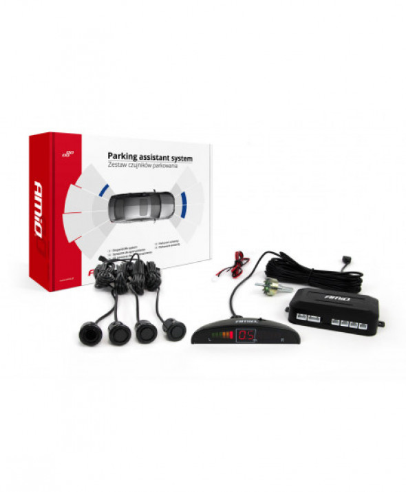 Zestaw czujników parkowania cofania led 4 sensory czarne "gold" 18mm