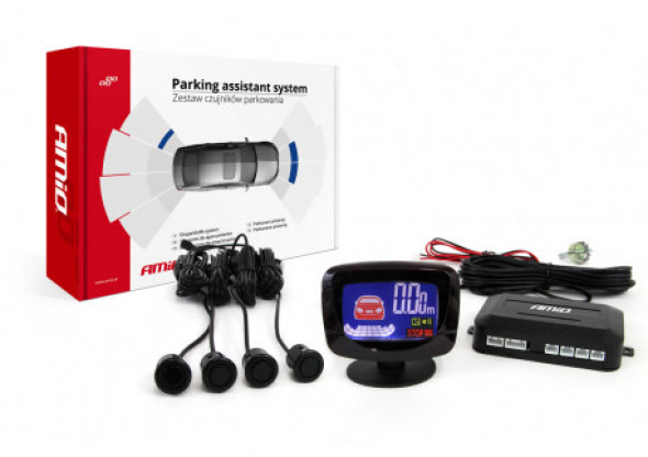 Zestaw czujników parkowania cofania led-graf 4 sensory czarne "gold" 18mm
