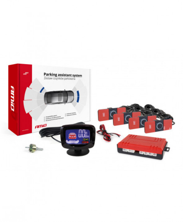 Zestaw czujników parkowania cofania led-graf 4 sensory czarne wewnętrzne 16,5mm