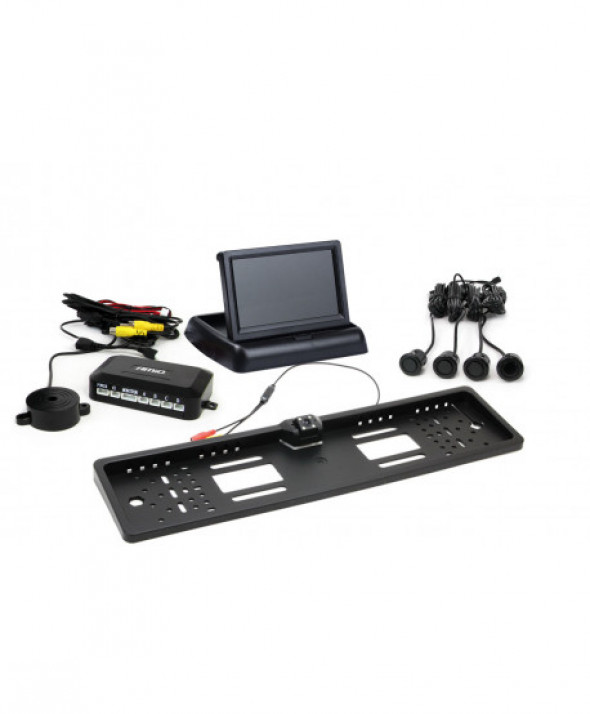 Zestaw czujników parkowania tft02 4,3" z kamerą hd-402-led 4 sensory czarne "gold"