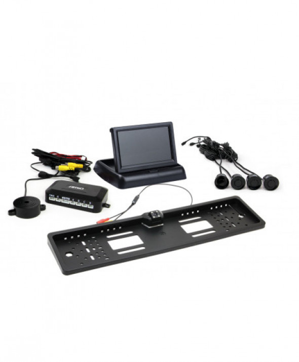Zestaw czujników parkowania tft02 4,3" z kamerą hd-402-led 4 sensory czarne