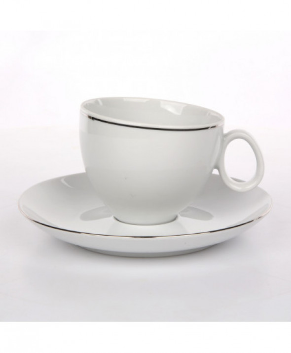 Zestaw do kawy dla 12 osób porcelana Ćmielów Quebec Platyna