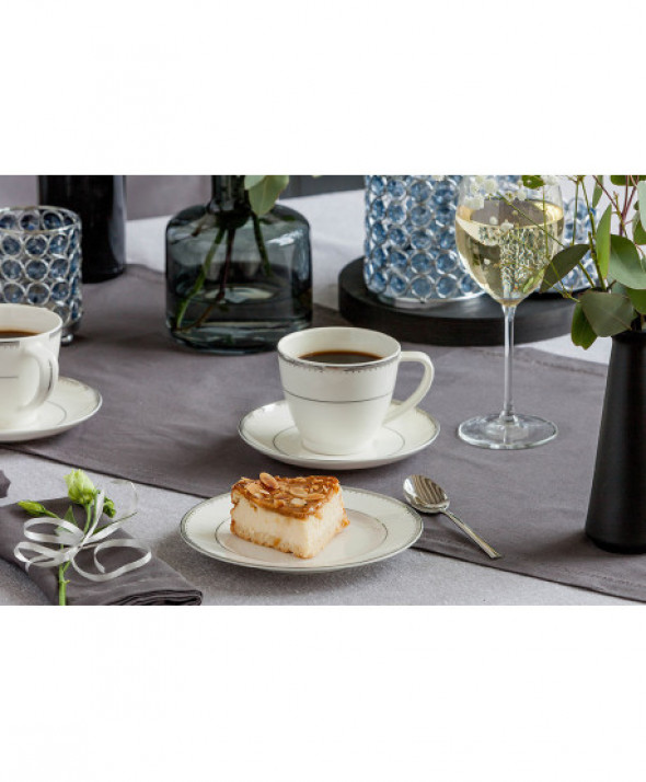 Zestaw kawowy dla 6 osób porcelana MariaPaula Nova Ecru Pure (18 elementów)