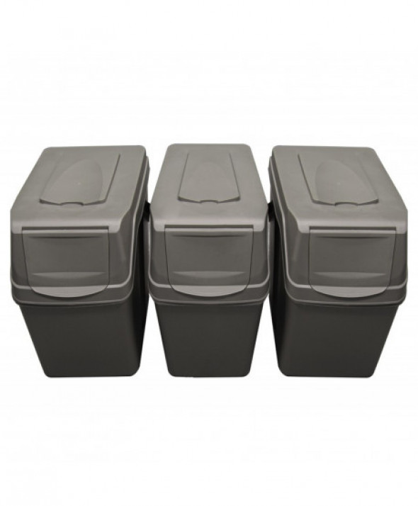 Zestaw koszy do segregacji Sortibox 3x25L szare ISWB25S3
