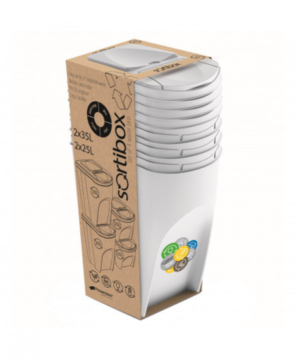 Zestaw koszy do segregacji Sortibox2x25L+2x35L białe