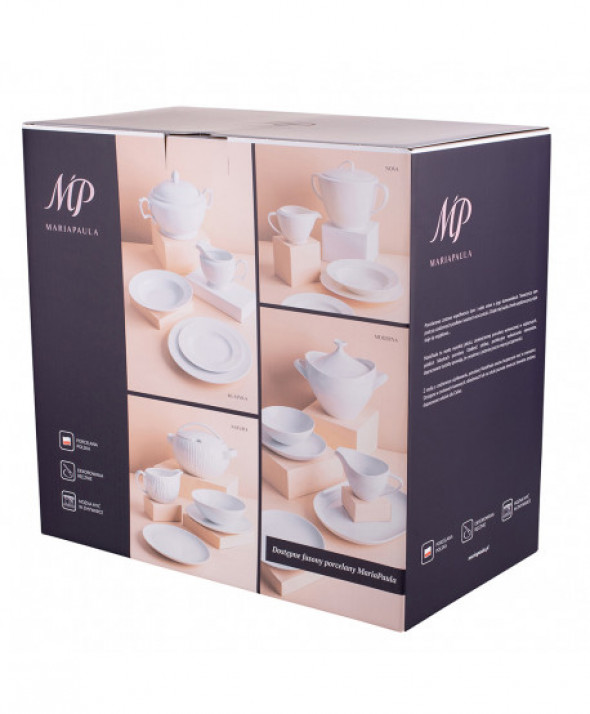 Zestaw obiadowy dla 6 osób porcelana MariaPaula Moderna Biała (24 elementy)