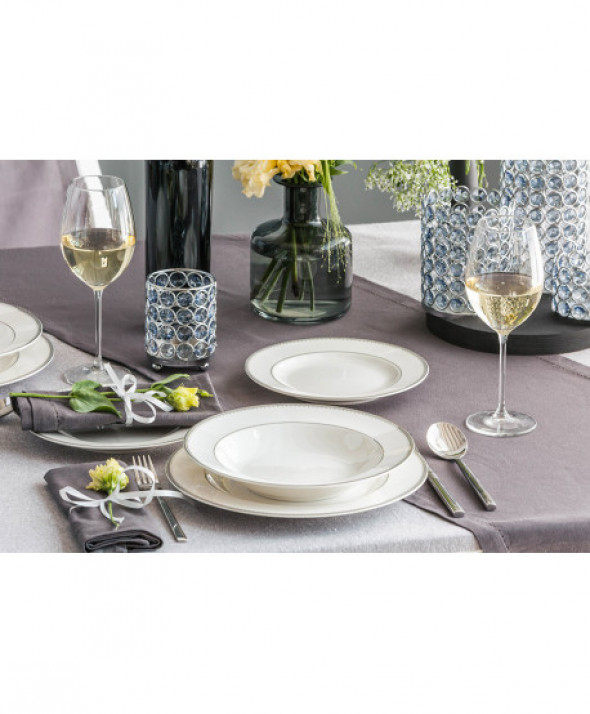 Zestaw obiadowy na 6 osób porcelana MariaPaula Nova Ecru Pure (18 elementów)