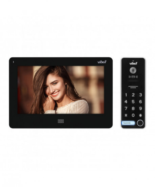 Zestaw wideodomofonowy, bezsłuchawkowy kolor, LCD 7", dotykowy, menu OSD, pamięć, gniazdo na kartę SD, DVR, sterowanie bramą, z