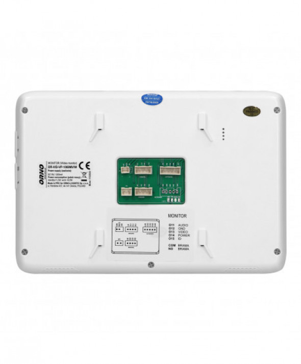 Zestaw wideodomofonowy, bezsłuchawkowy, kolor, LCD 7", interkom, z szyfratorem, natynkowy, biały, SCUTI