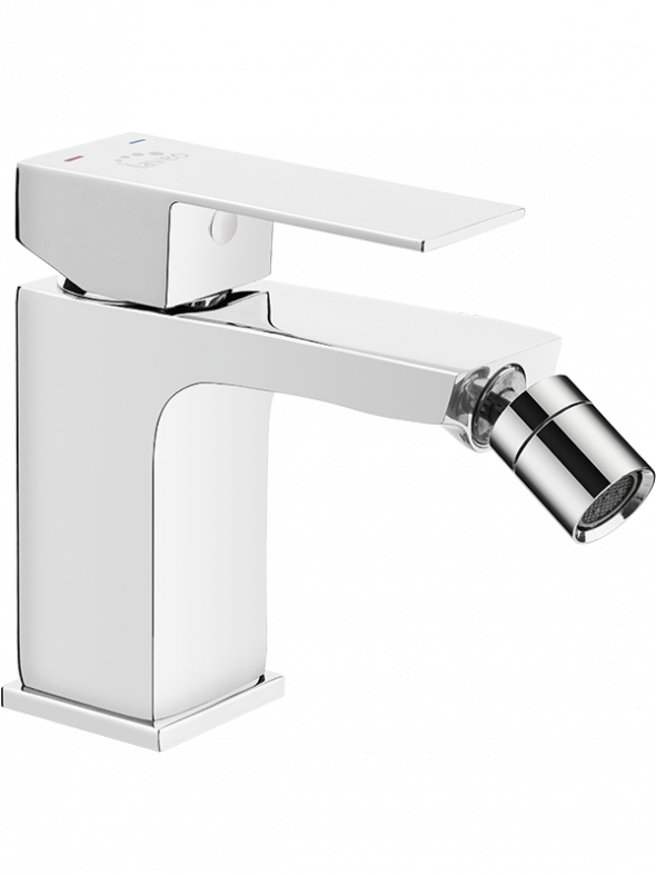Bateria bidetowa stojąca z korkiem Laveo Kvadrato chrom BLQ_032D