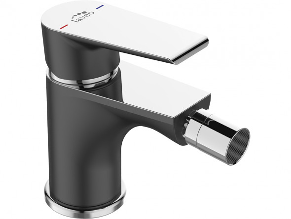 Bateria bidetowa stojąca z korkiem Laveo Largo czarny/chrom BAH_732D