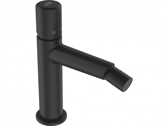 Bateria bidetowa stojąca z korkiem Laveo Pretto czarny BAO_732D