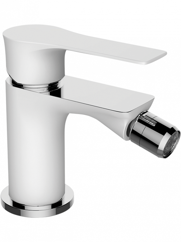 Bateria bidetowa stojąca z korkiem Laveo Raila biały/chrom BLL_632D