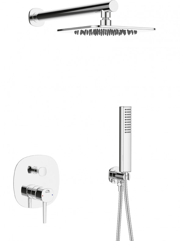 Bateria natryskowa podtynkowa z zestawem natryskowym Laveo Pola chrom BAP_001P