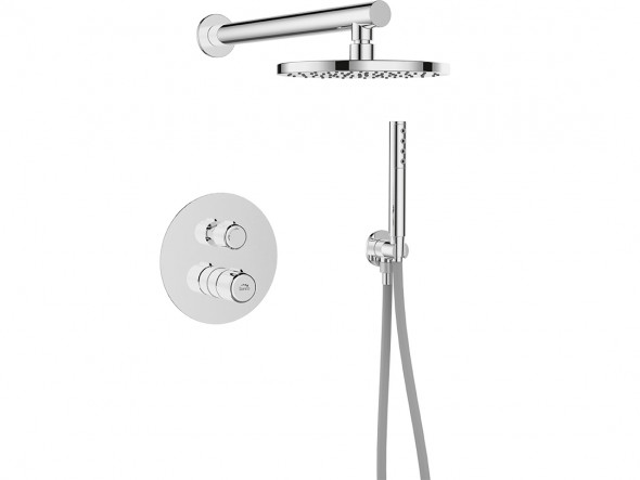 Bateria natryskowa podtynkowa z zestawem natryskowym Laveo Pretto chrom BAO_001P