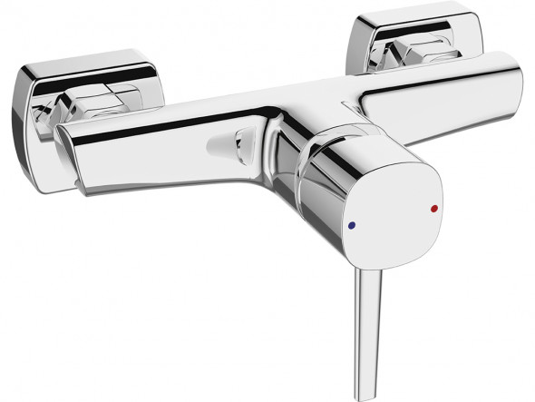 Bateria natryskowa ścienna bez zestawu natryskowego Laveo Pola chrom BAP_040D