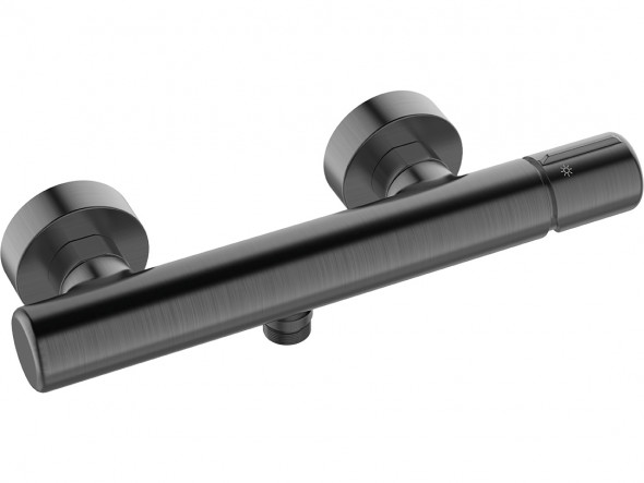 Bateria natryskowa ścienna bez zestawu natryskowego Laveo Pretto grafit BAO_940D