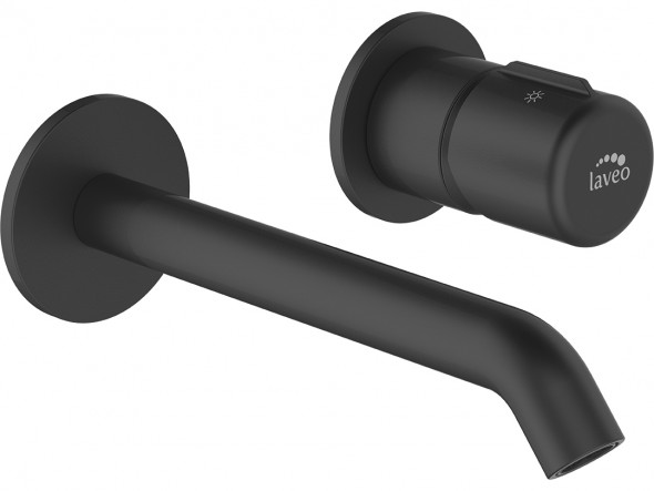 Bateria umywalkowa podtynkowa z korkiem Laveo Pretto czarny BAO_722P