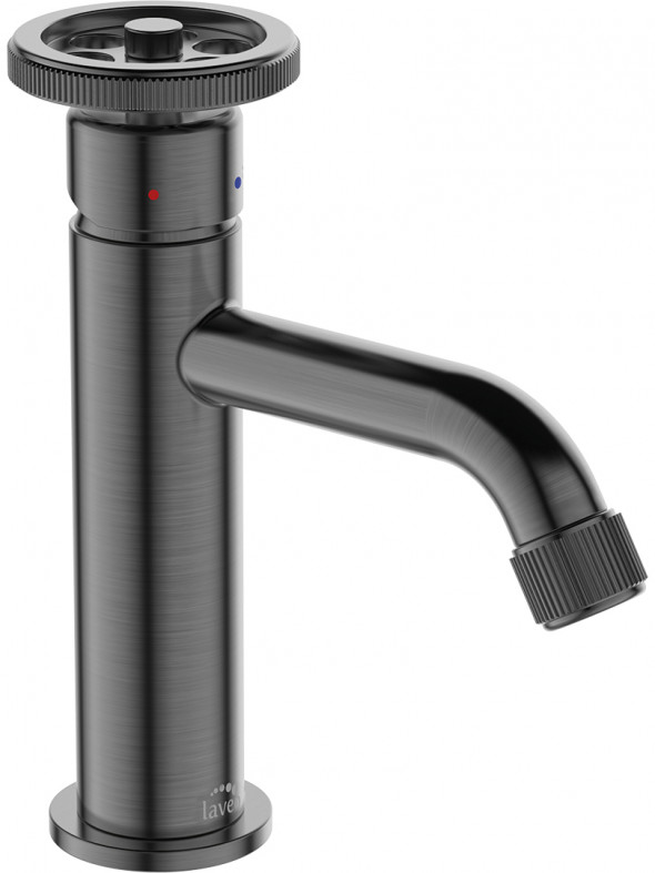 Bateria umywalkowa stojąca z korkiem Laveo Muro czarny BAU_922D