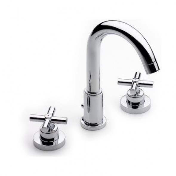 Bateria umywalkowa trzyotworowa z korkiem automatycznym Roca Loft chrom A5A4443C00