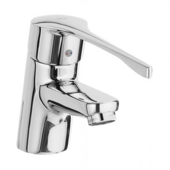 Bateria umywalkowa z uchwytem medycznym bez korka automatycznego Roca Victoria, chrom A5A3123C00