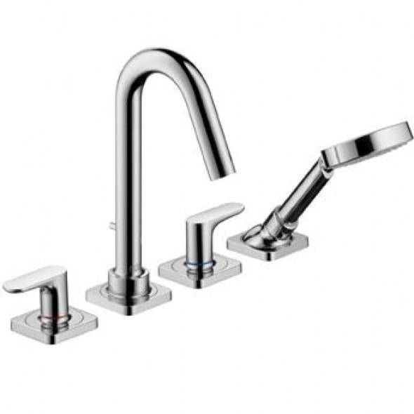 Bateria wannowa 4-otworowa Axor Citterio M na cokół z płytek Chrom 34454000