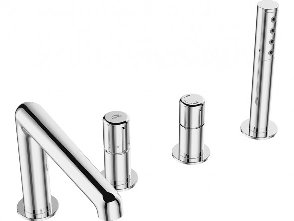 Bateria wannowa 4-otworowa Laveo Pretto chrom BAO_014D