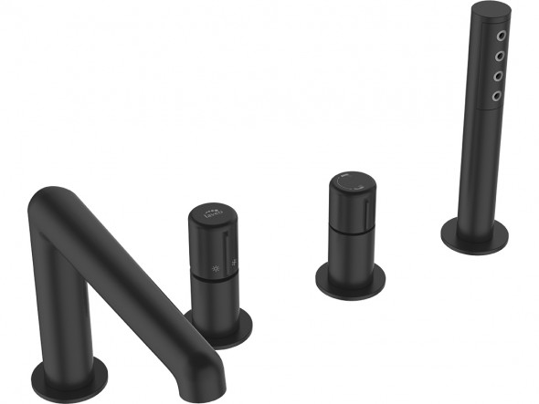 Bateria wannowa 4-otworowa Laveo Pretto czarny BAO_714D