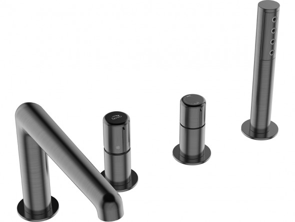 Bateria wannowa 4-otworowa Laveo Pretto grafit BAO_914D