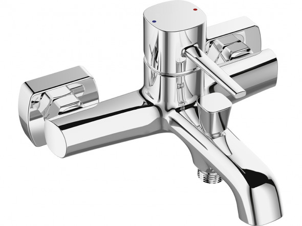 Bateria wannowa ścienna bez zestawu natryskowego Laveo Pola chrom BAP_010D