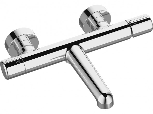 Bateria wannowa ścienna bez zestawu natryskowego Laveo Pretto chrom BAO_010D