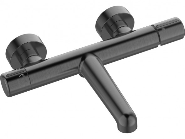 Bateria wannowa ścienna bez zestawu natryskowego Laveo Pretto grafit BAO_910D