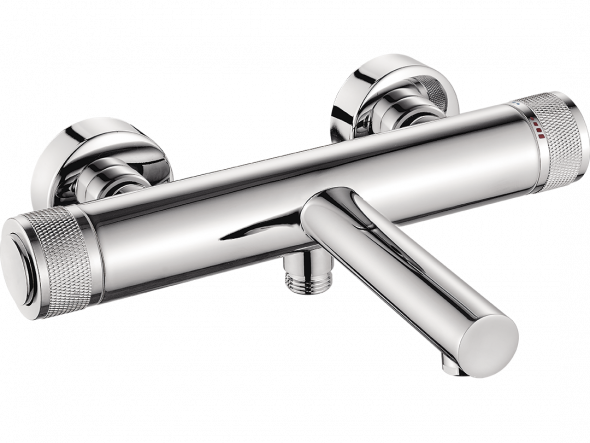 Bateria wannowa ścienna bez zestawu natryskowego Laveo Volulmo chrom BAV_010D