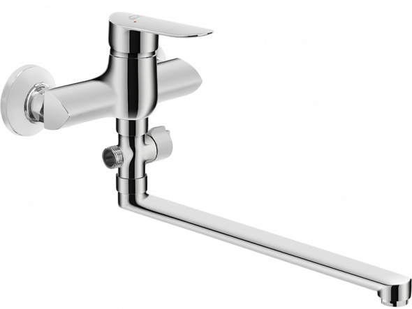 Bateria wannowa ścienna z ruchomą wylewką bez zestawu natryskowego Laveo Appia chrom BLP_01FD