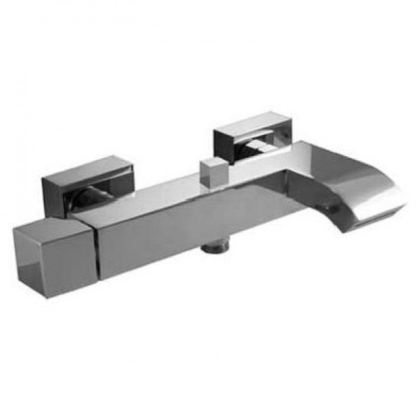 Bateria wannowa Tres Cuadro z zestawem natryskowym Chrom 10717002