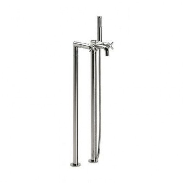 Bateria wannowo-prysznicowa wolnostojąca przywannowa z zestawem natryskowym Roca Loft chrom A5A2743C00