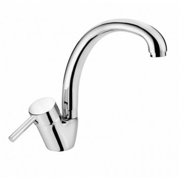 Bateria zlewozmywakowa Deante Aster stojąca z wylewką Chrom F BCA066M