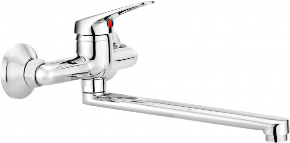 Bateria zlewozmywakowa Deante Lobo chrom ścienna BYU_080M