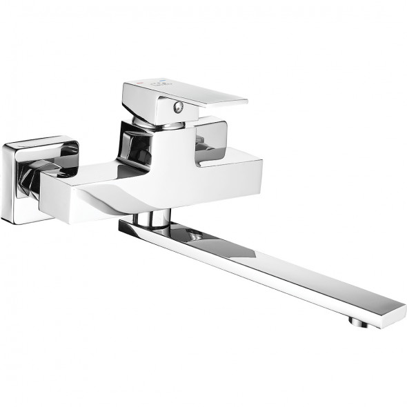 Bateria zlewozmywakowa ścienna Laveo Kvadrato chrom BLQ_080D