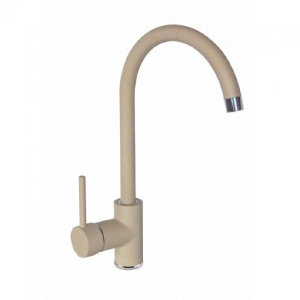 Bateria zlewozmywakowa stojąca Deante Nemezja z wylewką U piaskowy BEN762M