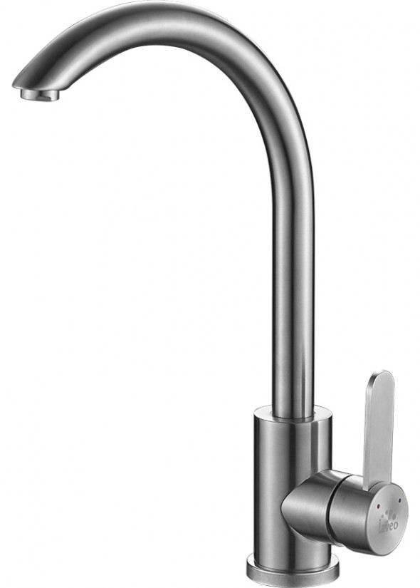 Bateria zlewozmywakowa stojąca z wylewką F Laveo Bona stal szczotkowana 304 BAB_267D